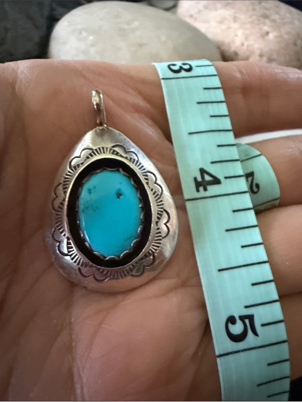 Native American Vintage Turquoise Pendant - Picture 2 of 2